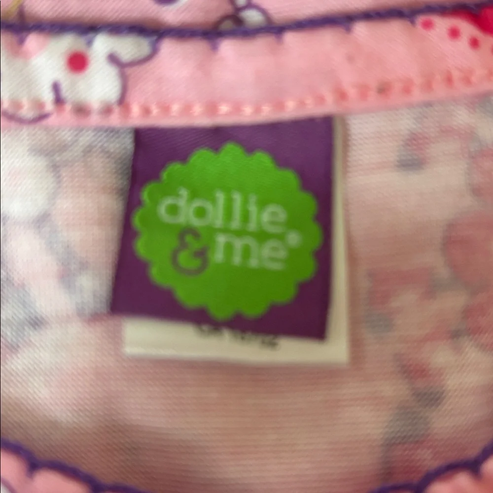 Dollie & Me size 12 Pink Floral Dress sheep theme very cute, like new shape EUC